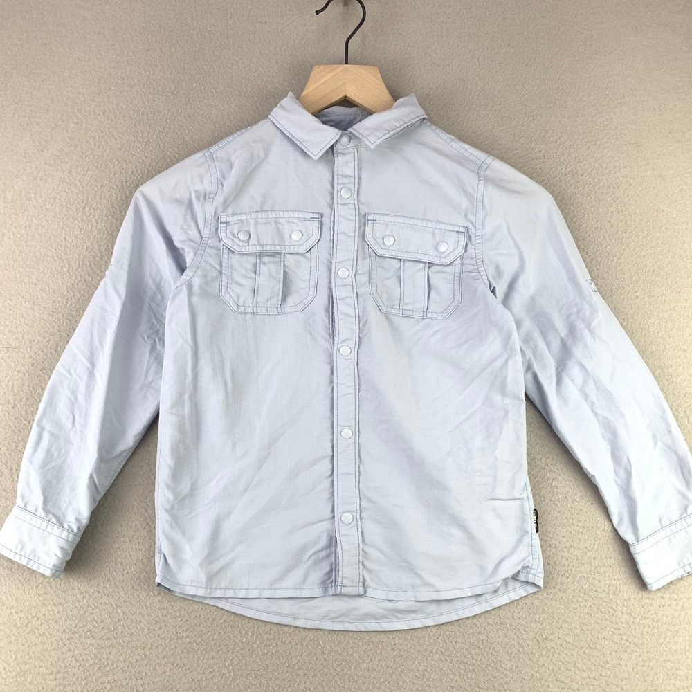 REI Co-op Sahara Button Up Shirt Kids Size S (8) Blue Hiking Outdoor Ripstop